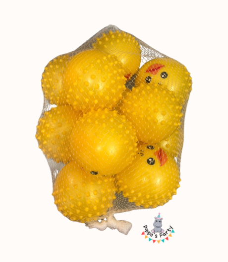 BOLSA CON PELOTAS DE POLLITOS X12