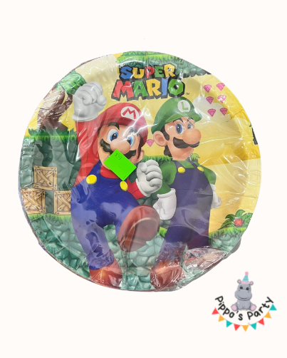 PLATOS DE CARTÓN SUPER MARIO X10