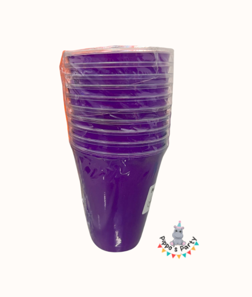 VASOS DE PLÁSTICO COLOR MORADO X10