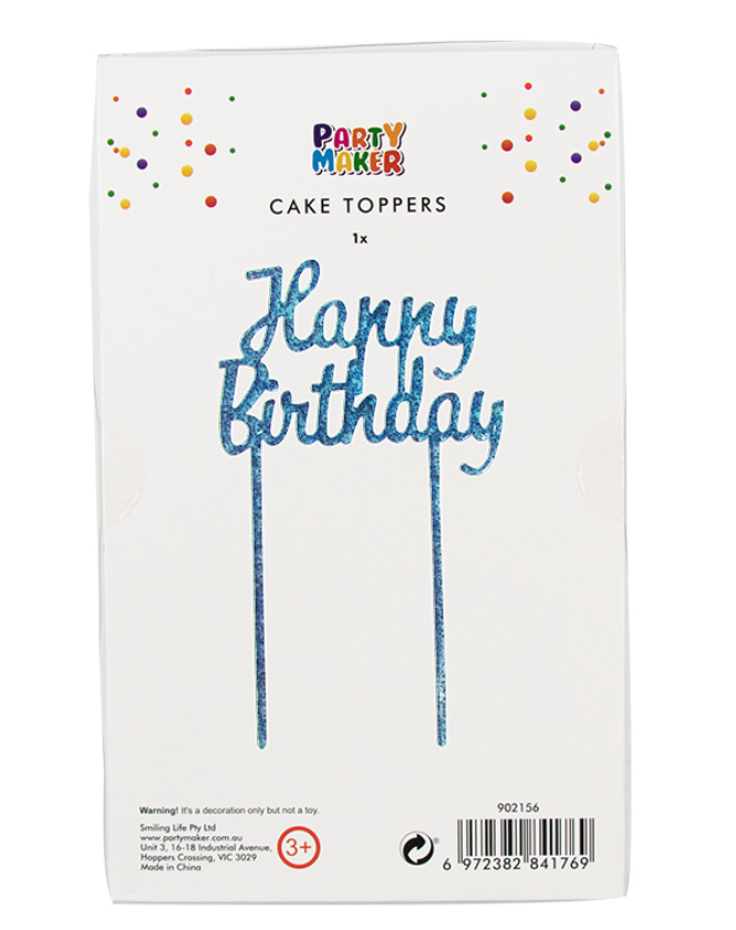 TOPPER PARA PASTEL HAPPY BIRTHDAY AZUL