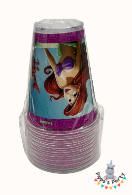 VASOS DE PLÁSTICO LA SIRENITA X10