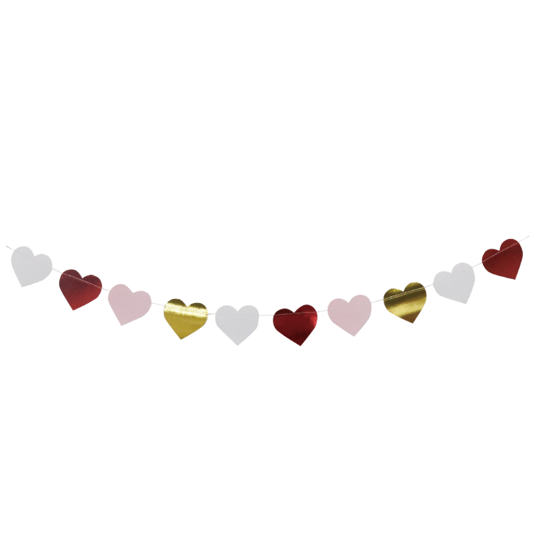 BANDERÍN DE PAPEL DE CORAZONES FOIL