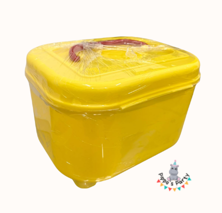 CAJA FIESTA DE PLÁSTICO AMARILLO