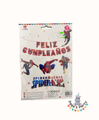 LETRERO FELIZ CUMPLEAÑOS SPIDER-MAN
