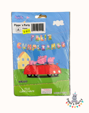 LETRERO FELIZ CUMPLEAÑOS PEPPA PIG