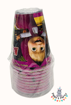 VASOS DE PLÁSTICO MASHA Y EL OSO X10