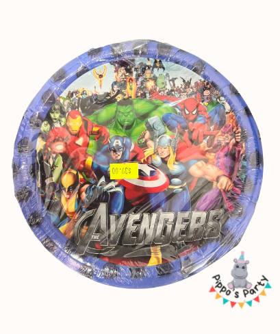 PLATOS DE CARTÓN AVENGERS X10