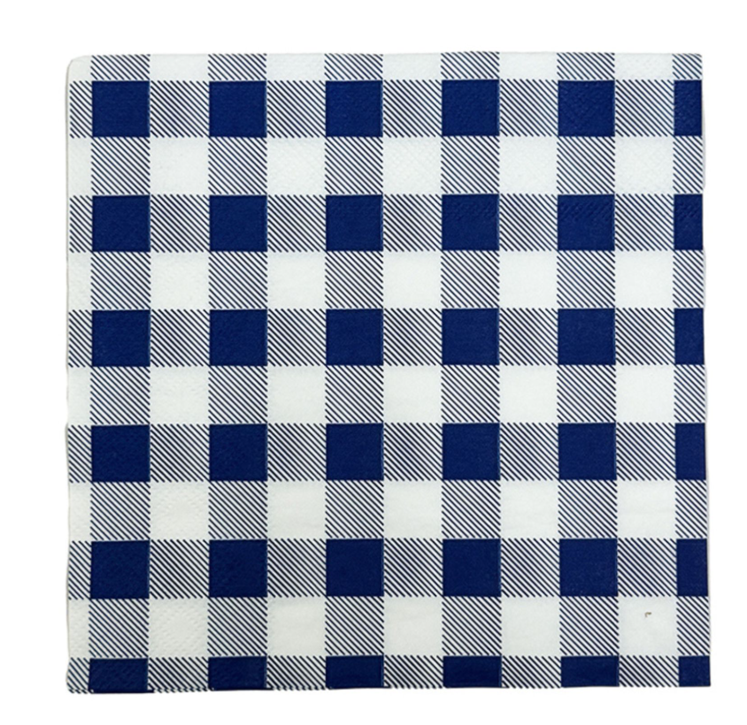 SERVILLETA GINGHAM AZUL X25