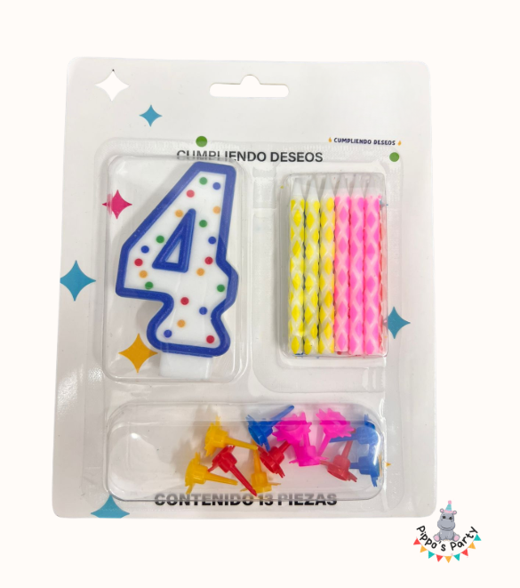 VELA PARA CUMPLEAÑOS NÚMERO 4