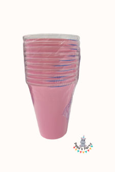 VASOS DE PLÁSTICO COLOR ROSA X10 
