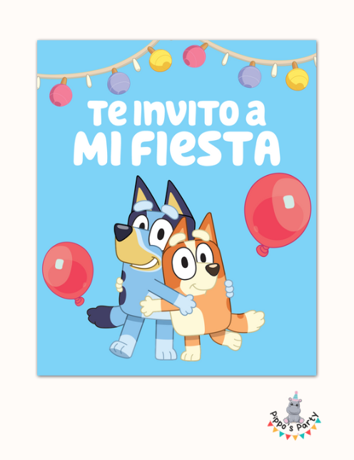 INVITACIONES BLUEY X6
