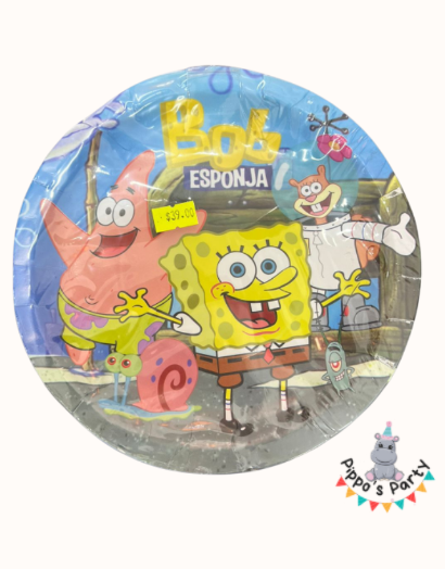PLATOS DE CARTÓN BOB ESPONJA X10