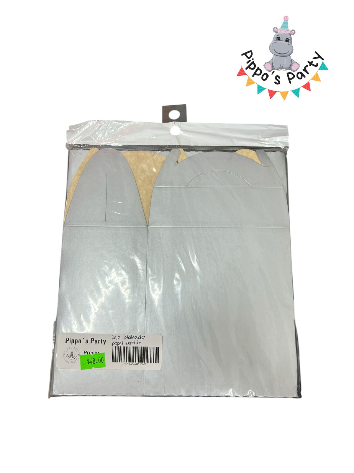 CAJA PLATEADA PAPEL CARTÓN