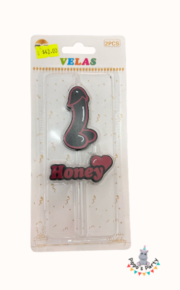 VELA DE PARAFINA CON SOPORTE DE PLÁSTICO HONEY