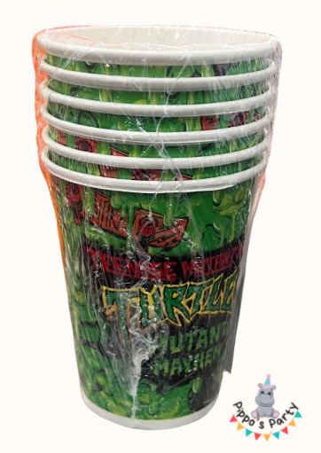 VASOS DE CARTÓN TORTUGAS NINJA X6
