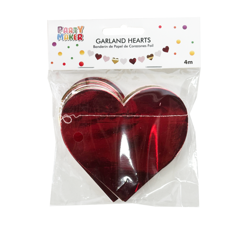 BANDERÍN DE PAPEL DE CORAZONES FOIL