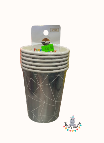 VASOS DE PAPEL METÁLICOS X6