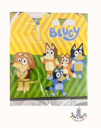CAJA DE PAPEL PARA FIESTA BLUEY X10