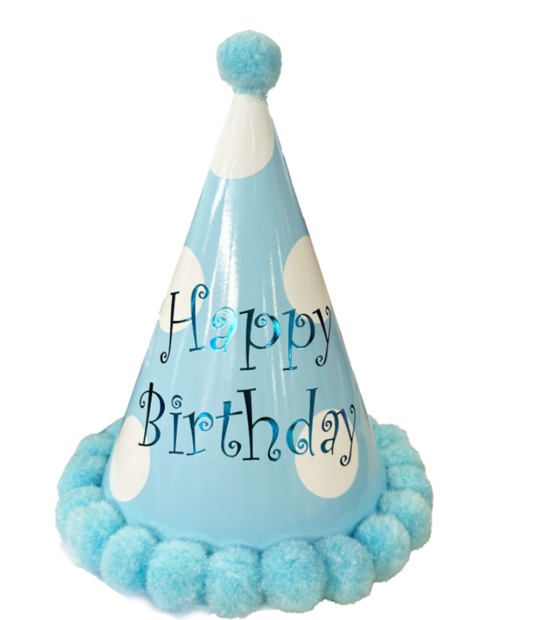 GORRO DE PAPEL AZUL CUMPLEAÑOS