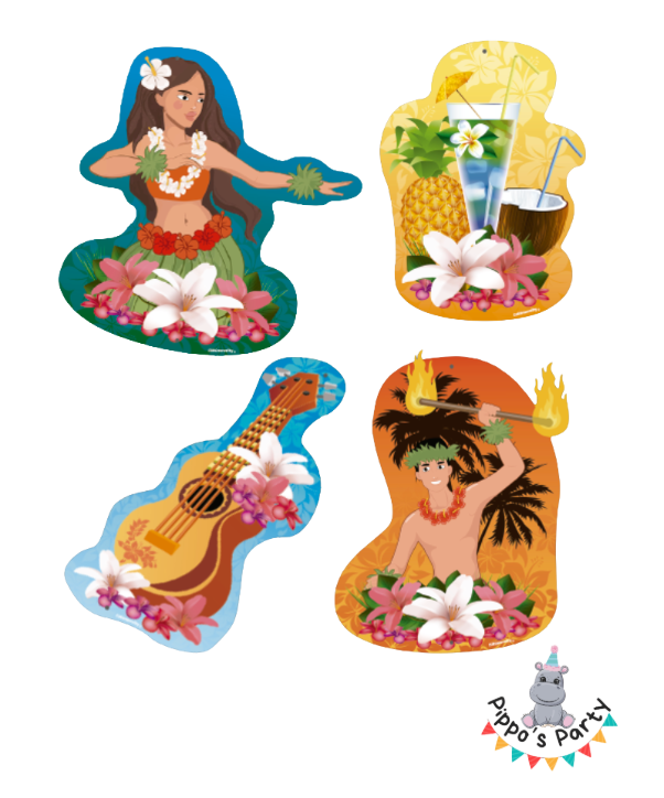 ADORNOS HAWAIANOS 4 PZS