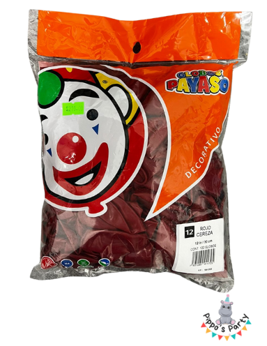 BOLSA DE GLOBOS PAYASO 12IN 100 GLOBOS