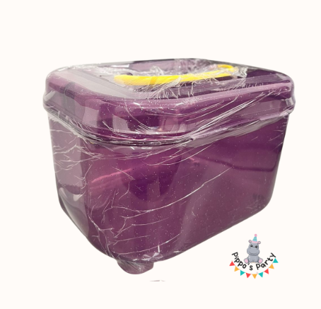CAJA FIESTA DE PLÁSTICO MORADO
