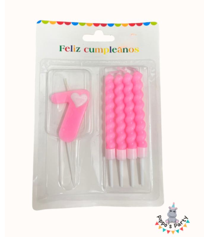 VELA DE CUMPLEAÑOS ROSAS #0 AL #9