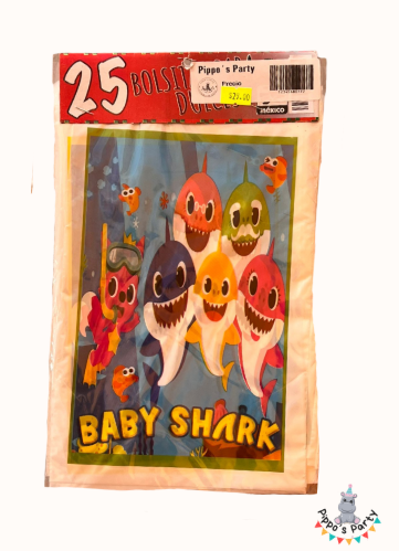 BOLSAS PARA DULCES BABY SHARK X25