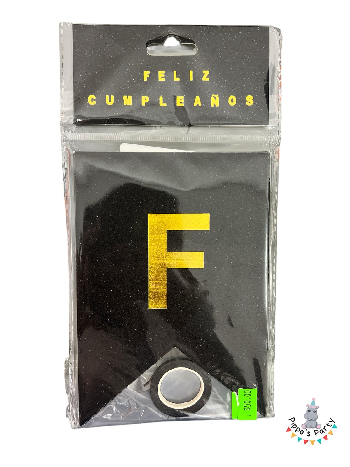 LETRERO FELIZ CUMPLEAÑOS COLOR NEGRO