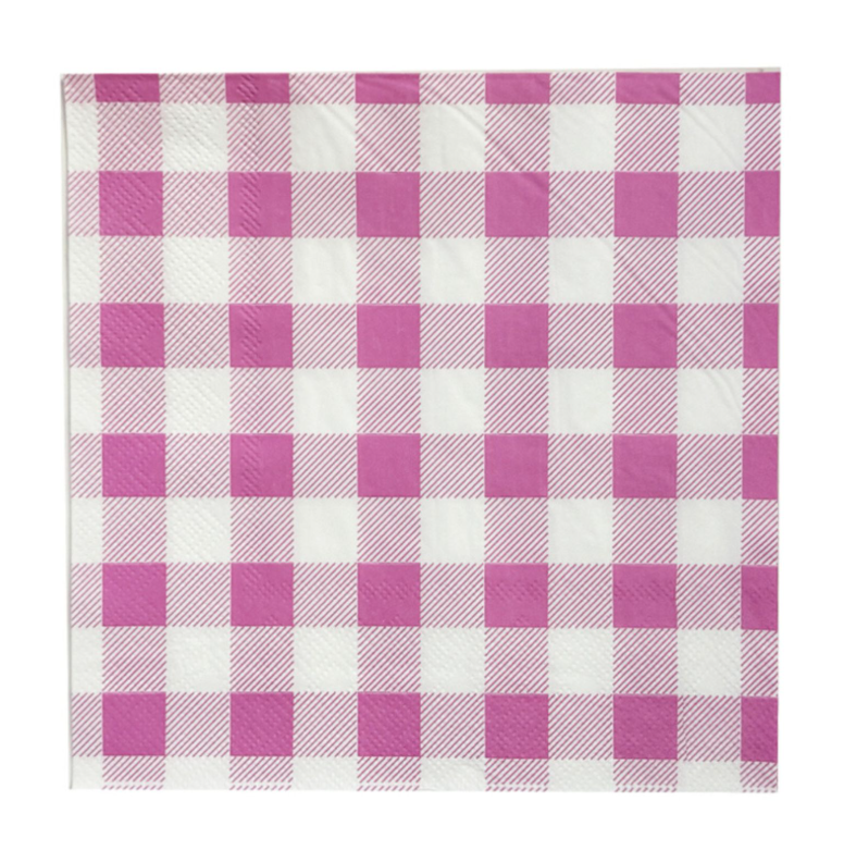 SERVILLETA GINGHAM ROSA X25