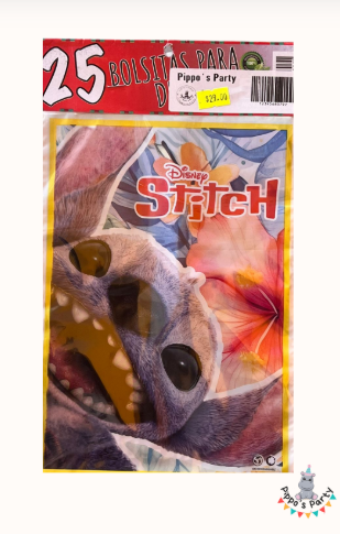 BOLSAS PARA DULCES STITCH X25