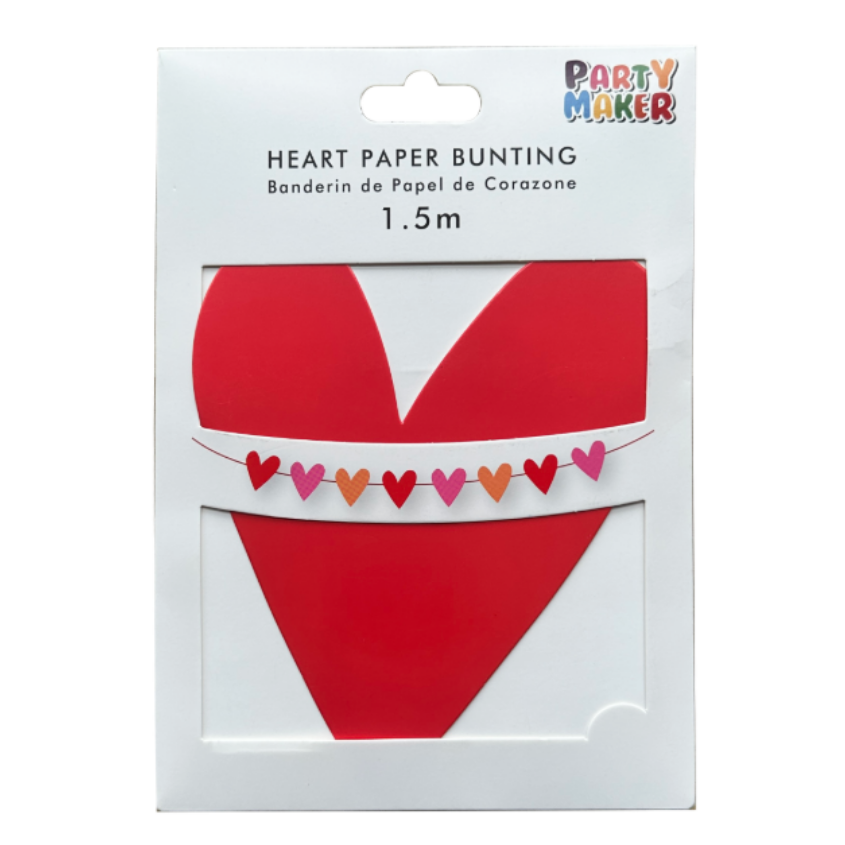 BANDERÍN DE PAPEL DE CORAZÓN