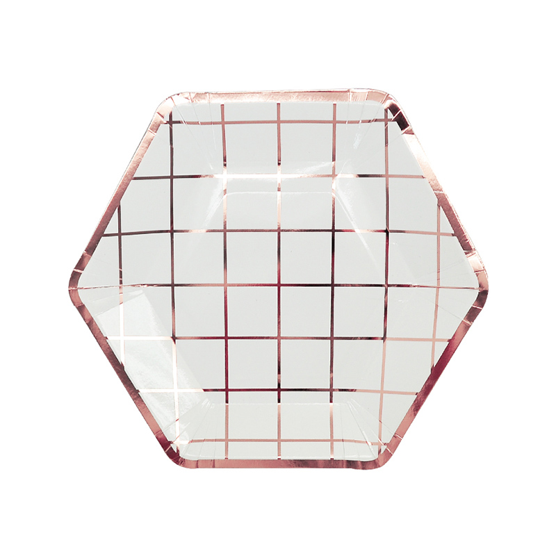 PLATO CUADRICULADO ROSE GOLD