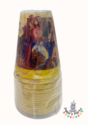 VASOS DE PLÁSTICO LA BELLA Y LA BESTIA X10