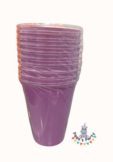 VASOS DE PLÁSTICO COLOR MORADO X10