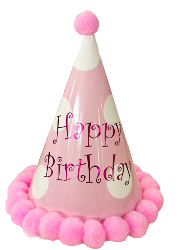 GORRO DE PAPEL ROSA CUMPLEAÑOS