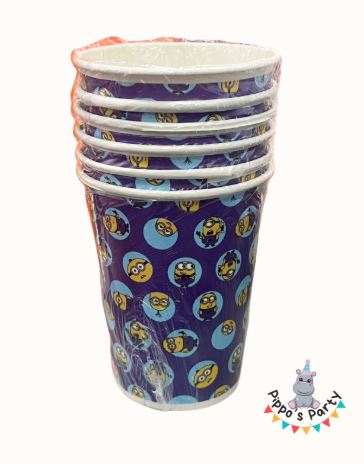 VASOS DE CARTÓN MINIONS X6