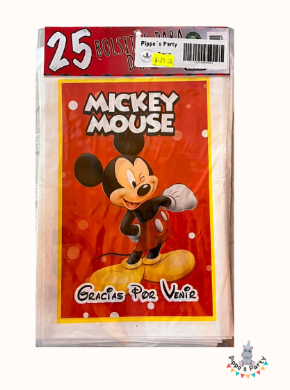 BOLSAS PARA DULCES MICKEY MOUSE X25