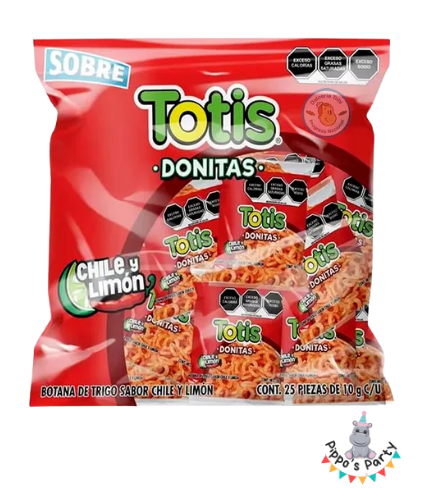 BOLSA TOTIS DONITAS 25 PIEZAS DE 10g C/U