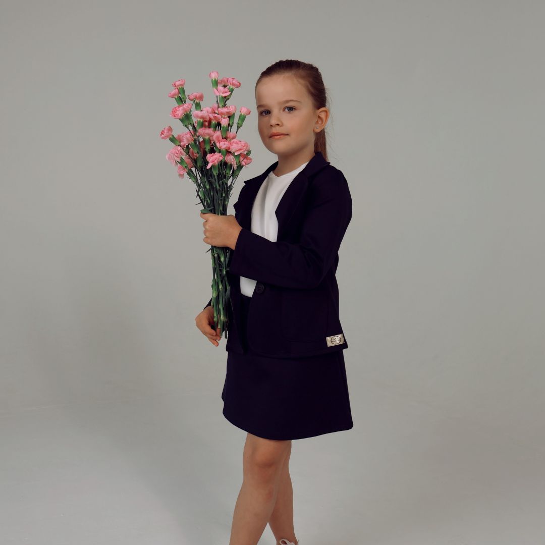 Mėlynas švarkas mergaitei