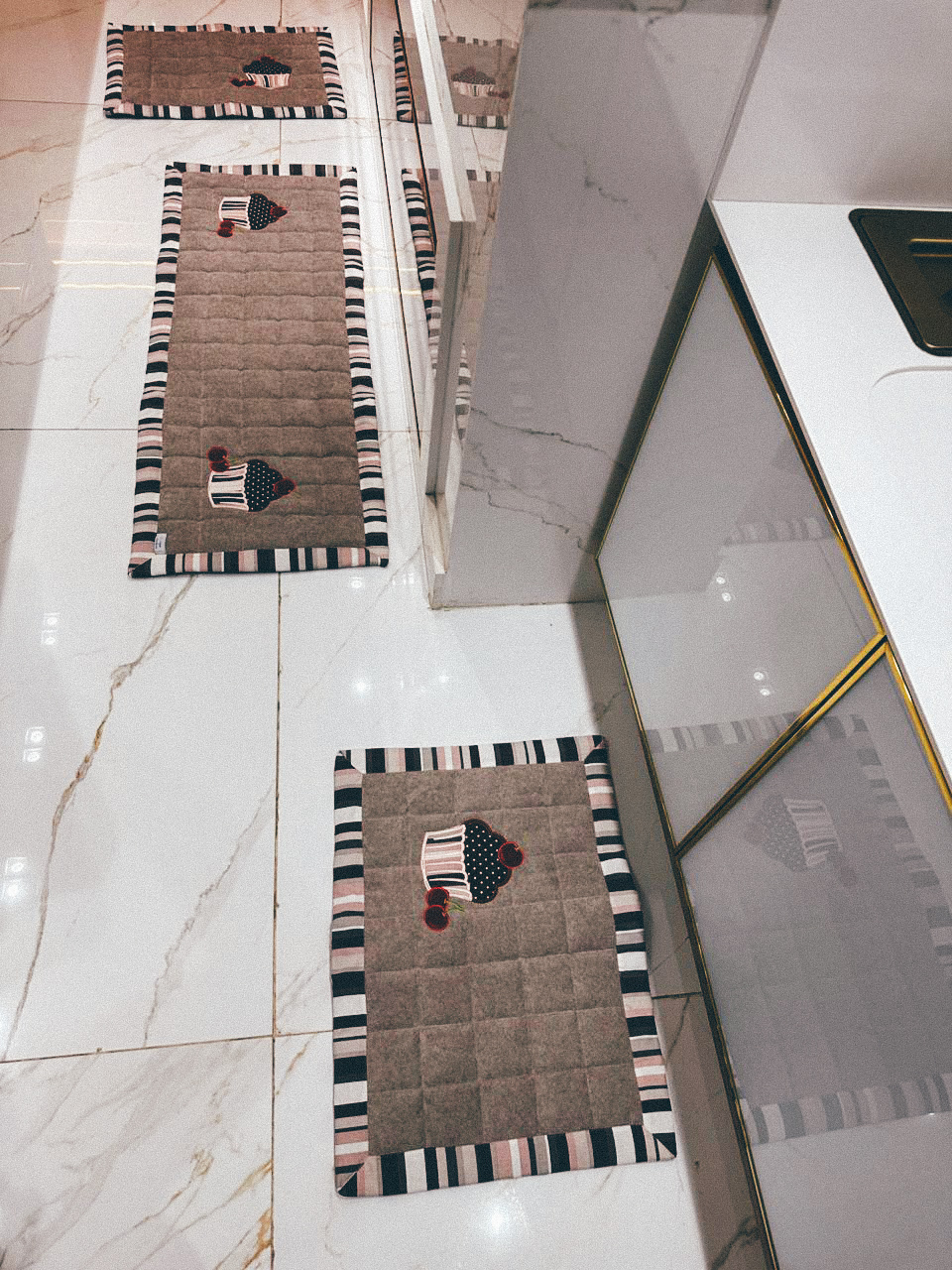 Conjunto de Tapetes de Cozinha Decorativos (3 Peças)