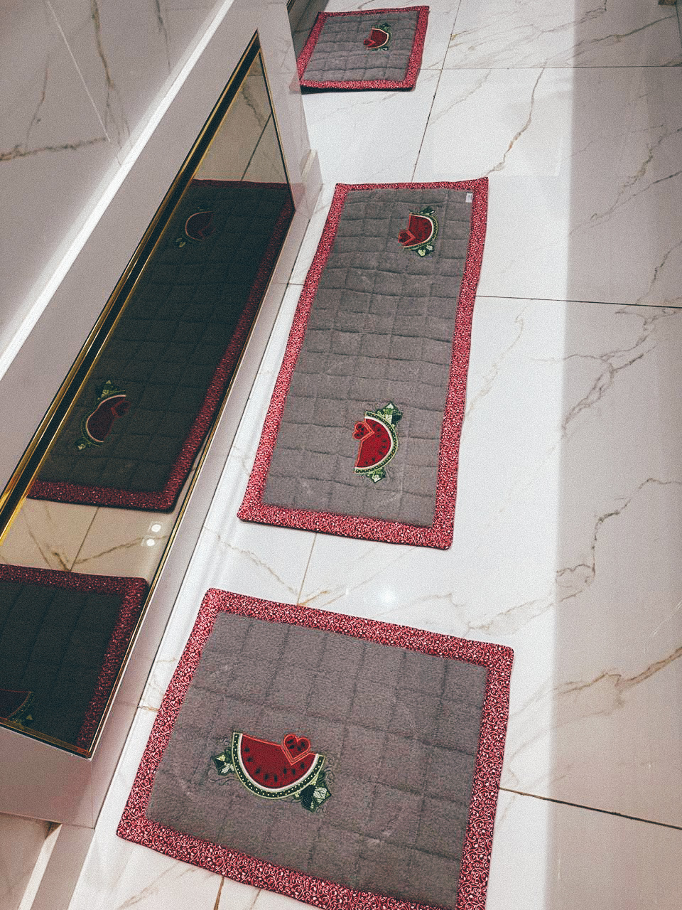 Conjunto de Tapetes de cozinha com Tema de Melancia (3 Peças)