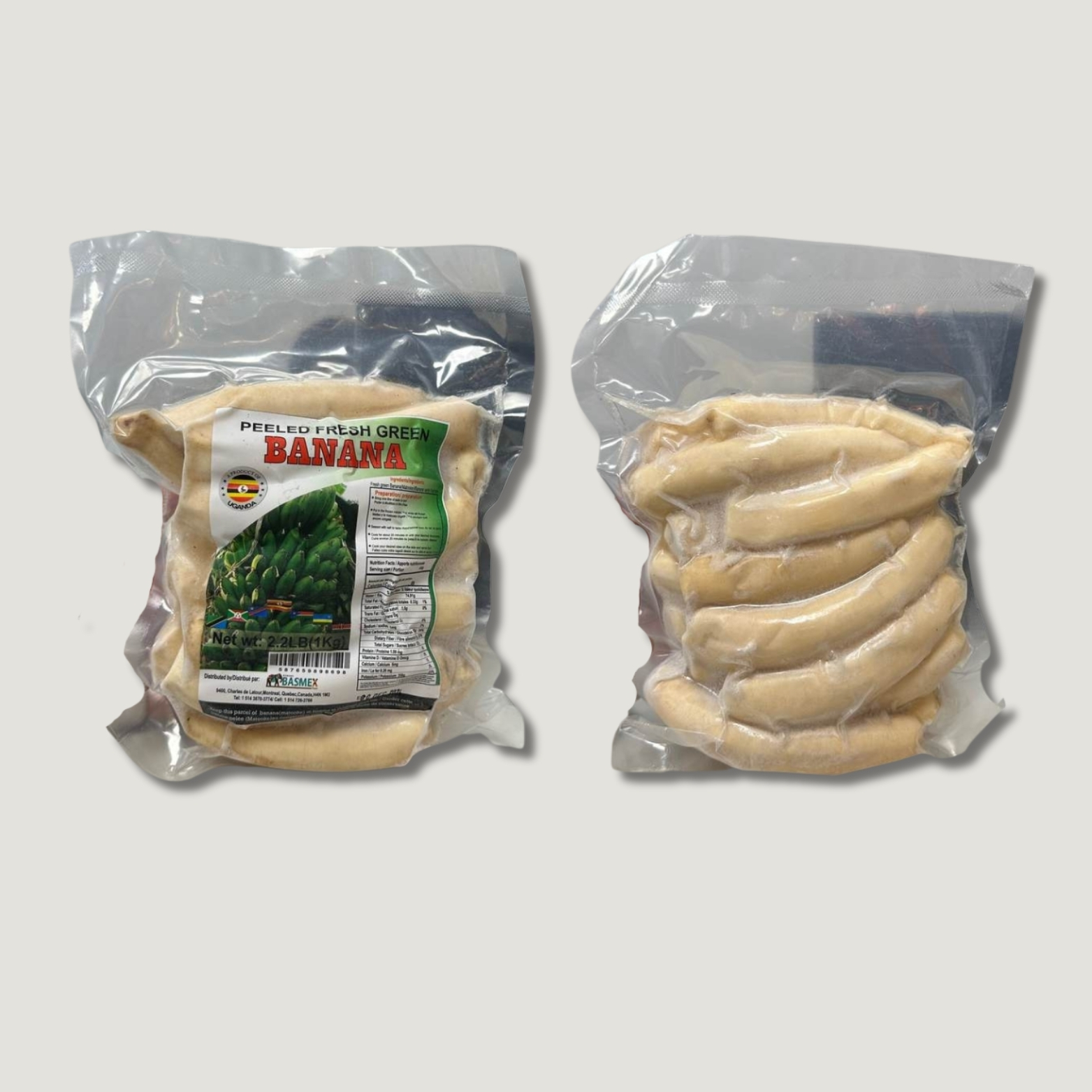 Peeled Frozen Green Bananas