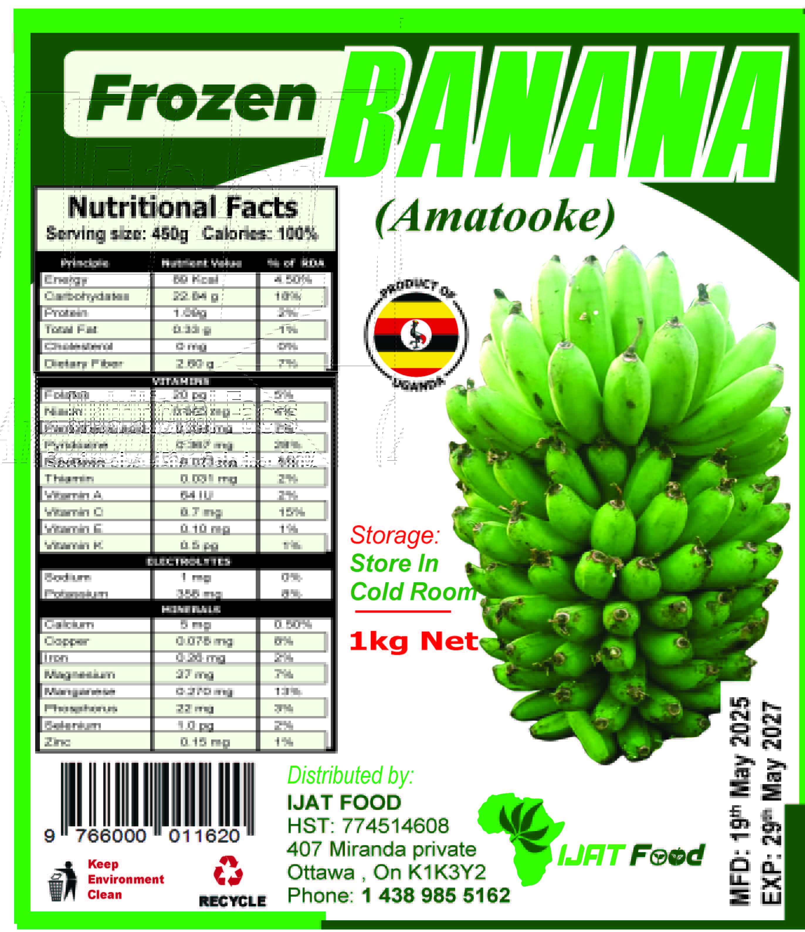 Frozen Banana (Amatooke)
