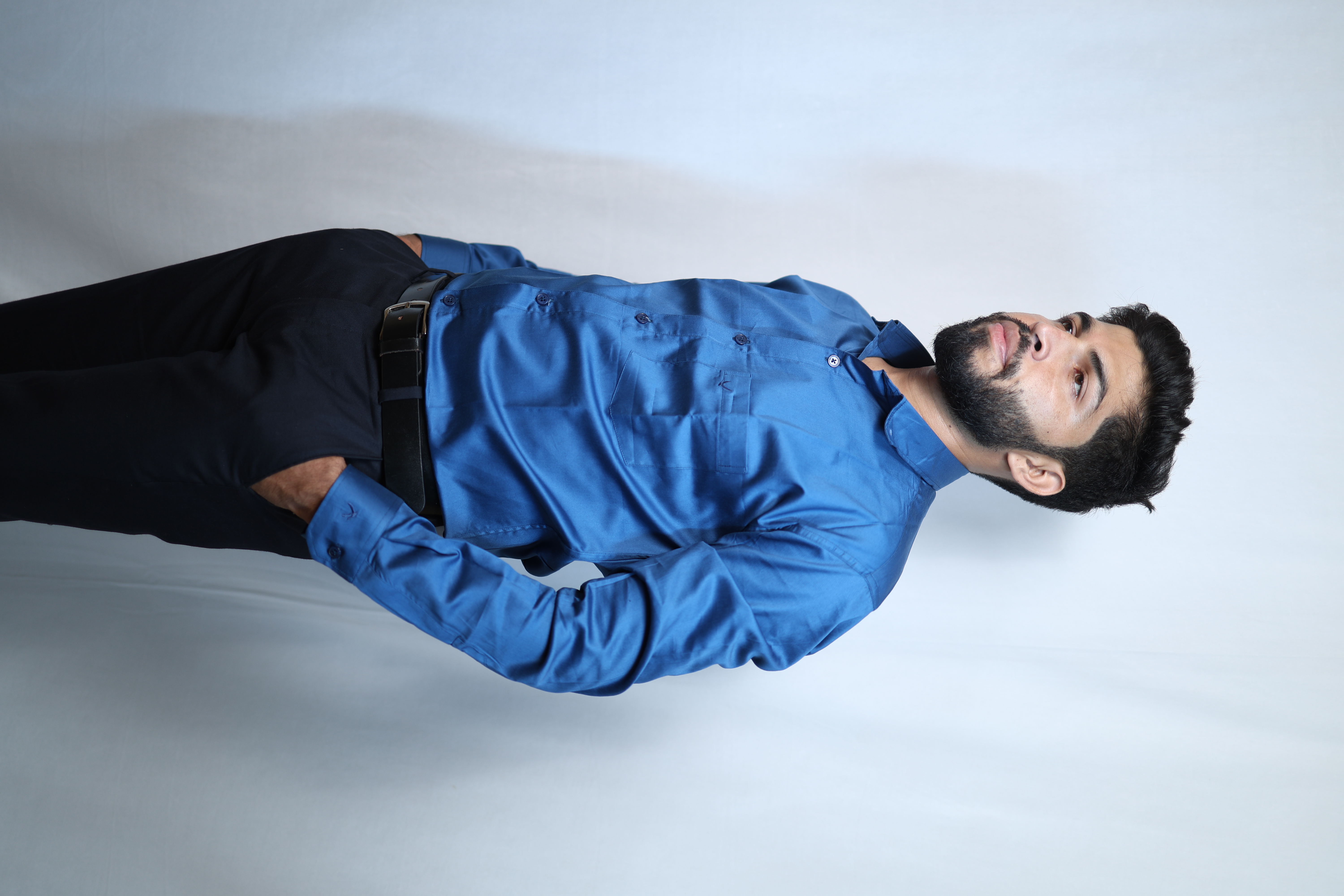 Men’s Teal Blue Premium Cotton Formal Shirt