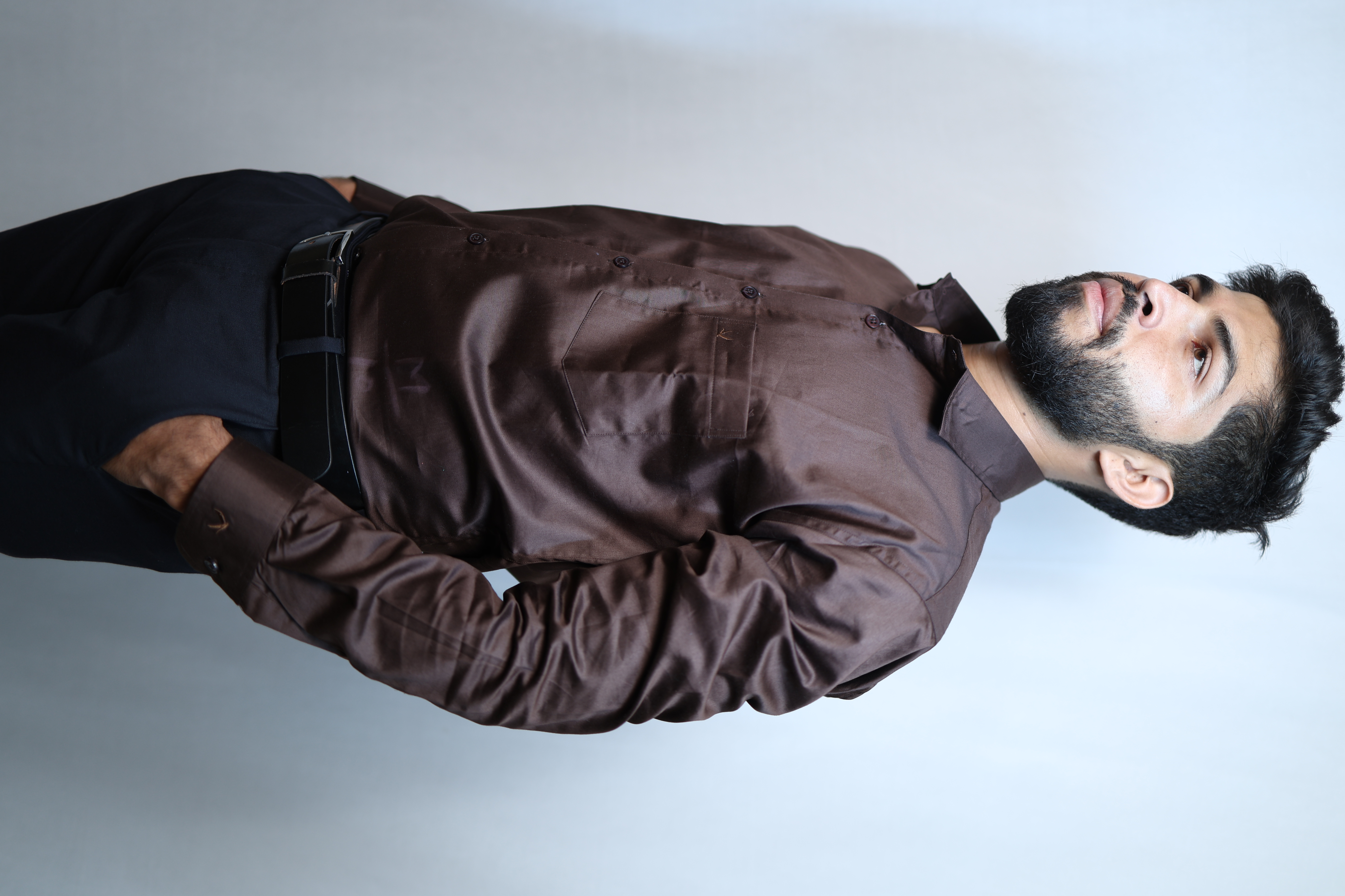 Men’s Brown Premium Cotton Formal Shirt