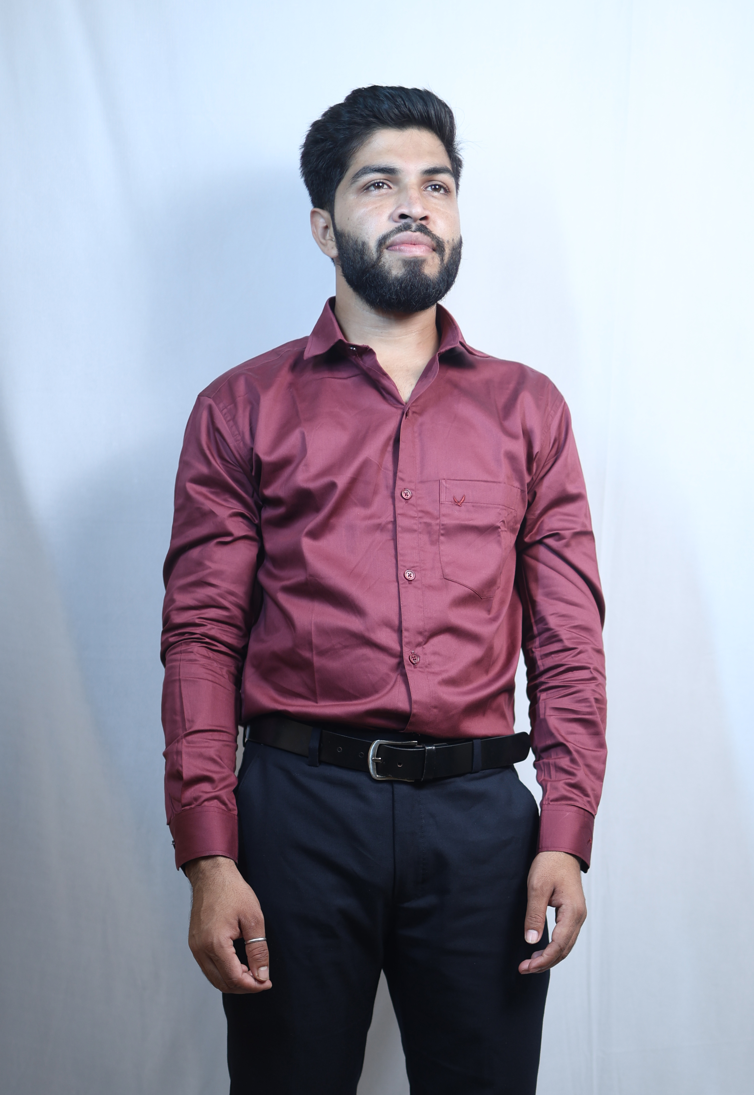 Men's Maroon Premium Cotton Formal Shirt