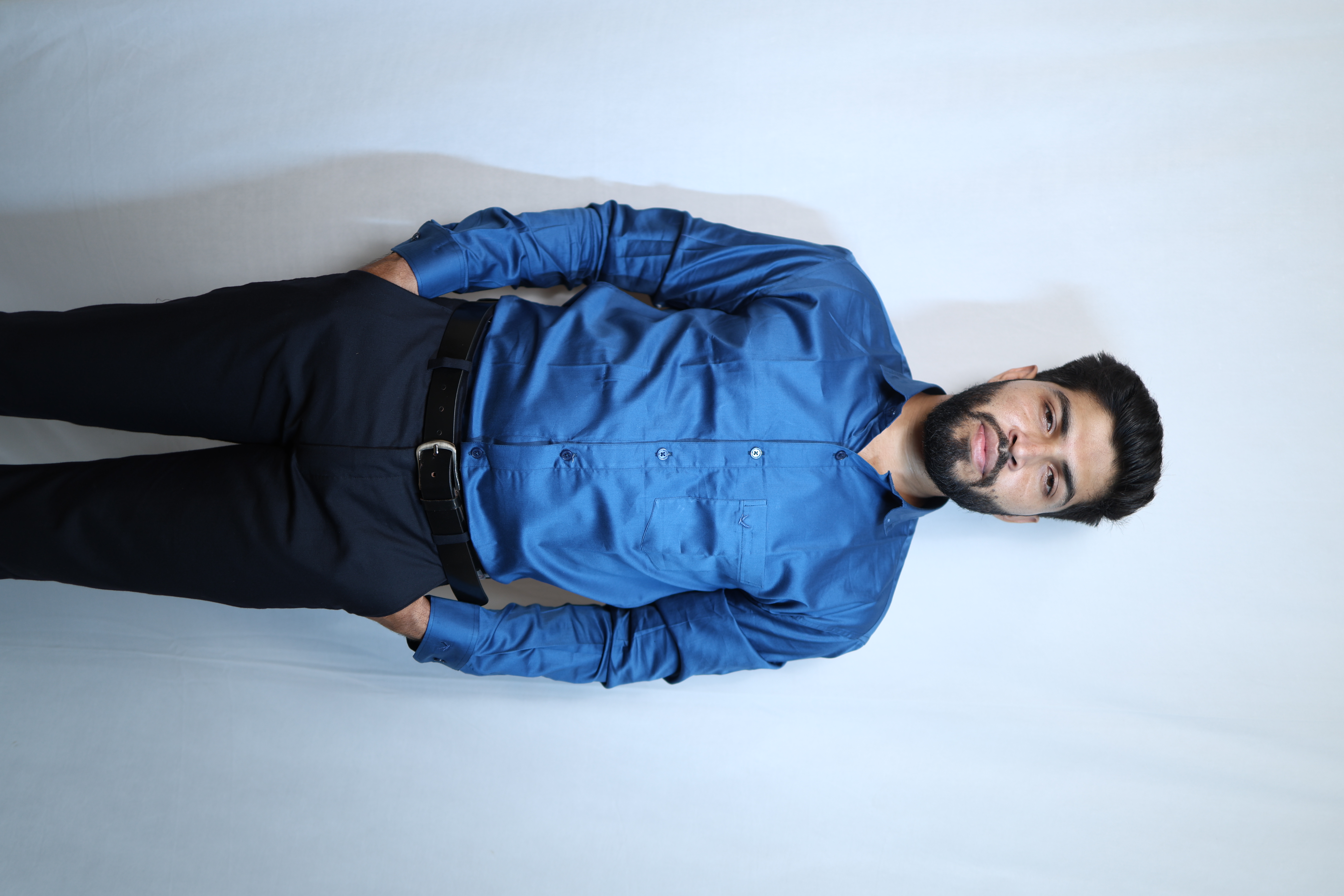 Men’s Teal Blue Premium Cotton Formal Shirt
