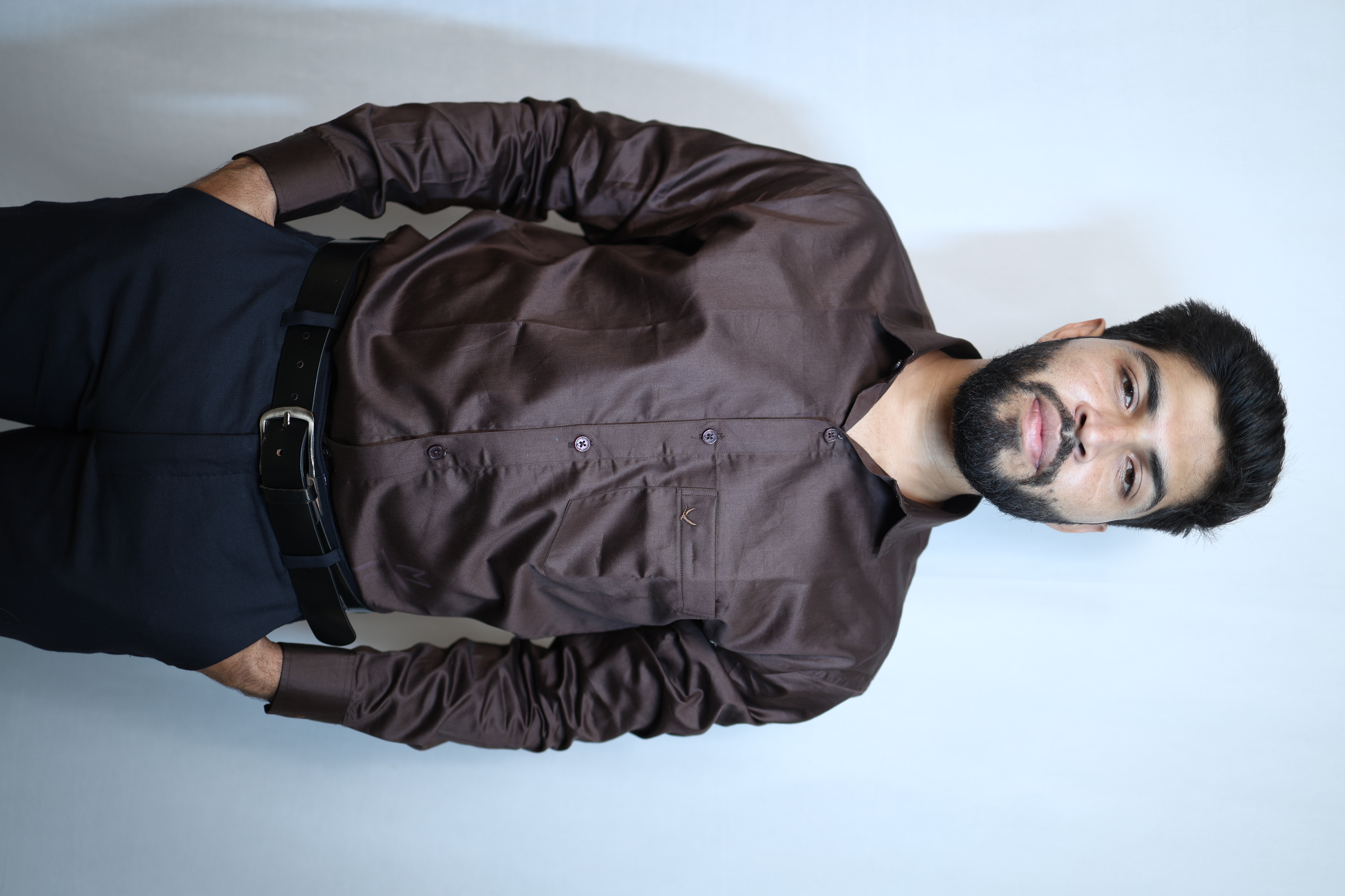 Men’s Brown Premium Cotton Formal Shirt