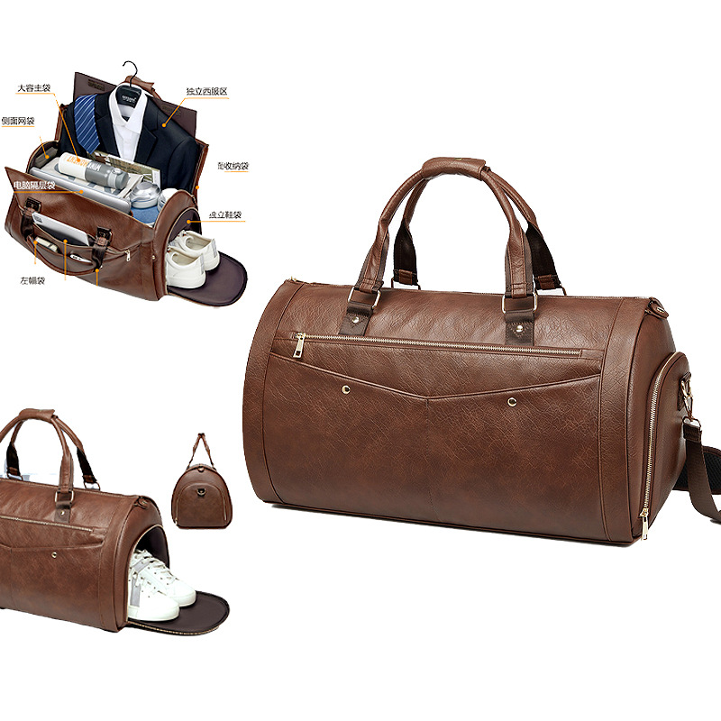 Leather Travel Duffel Bag
